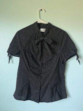 Vintage style polka dot blouse